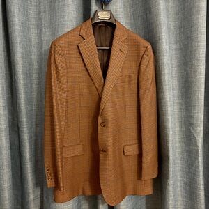 Brooks Brothers Fitzgerald Fit Blazer Spots Coat Houndstooth Brown BlueNWT